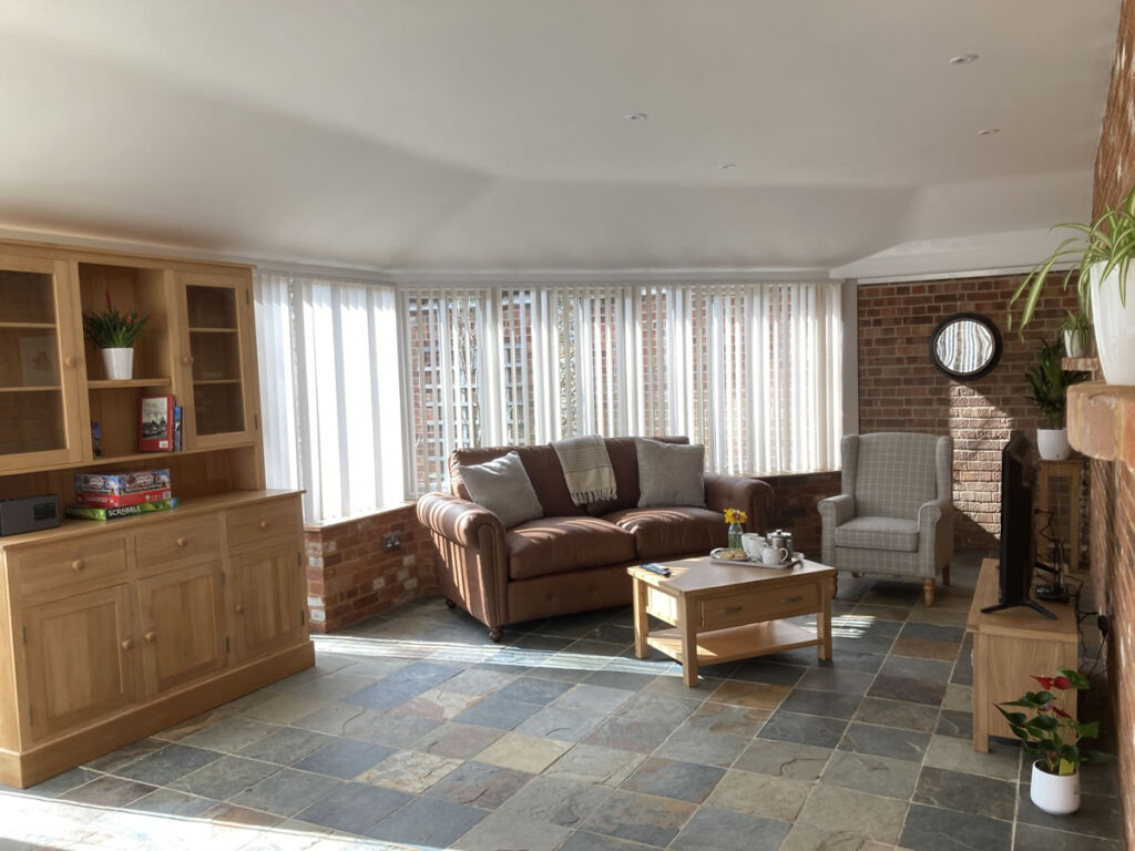 Lounge space with underfloor heating